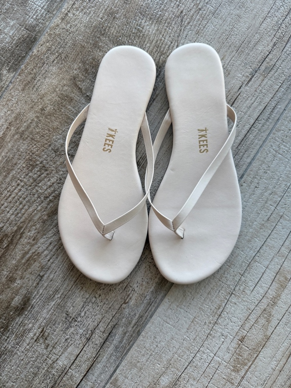 TKEES Minimalist Slim-Strap Sandals - Off-White